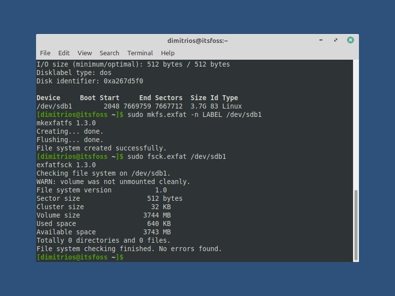 在Linux命令行中使用fdisk將USB格式化為exfat