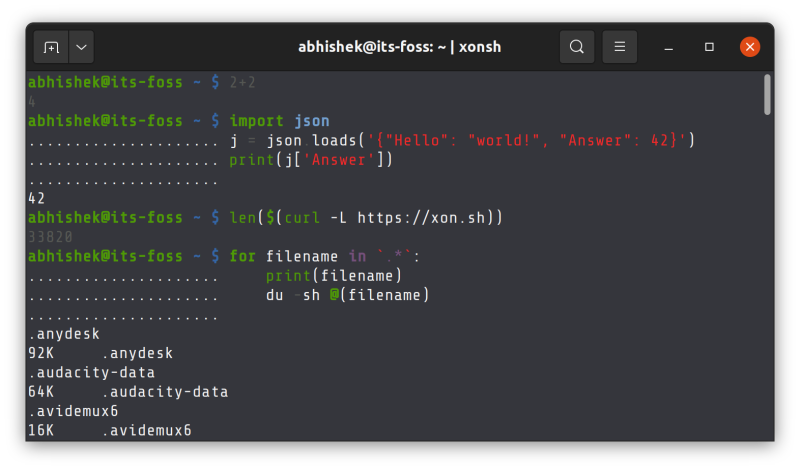 xonsh shell結合了python bash